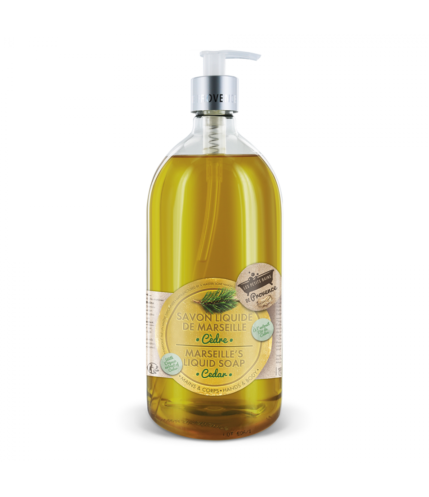 Savon liquide Cèdre 1L Les Petits Bains de Provence Savon liquide Cèdre 1L Les Petits Bains de Provence