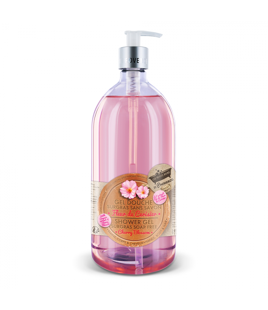 Gel douche Fleur de Cerisier 1L Les Petits Bains de Provence