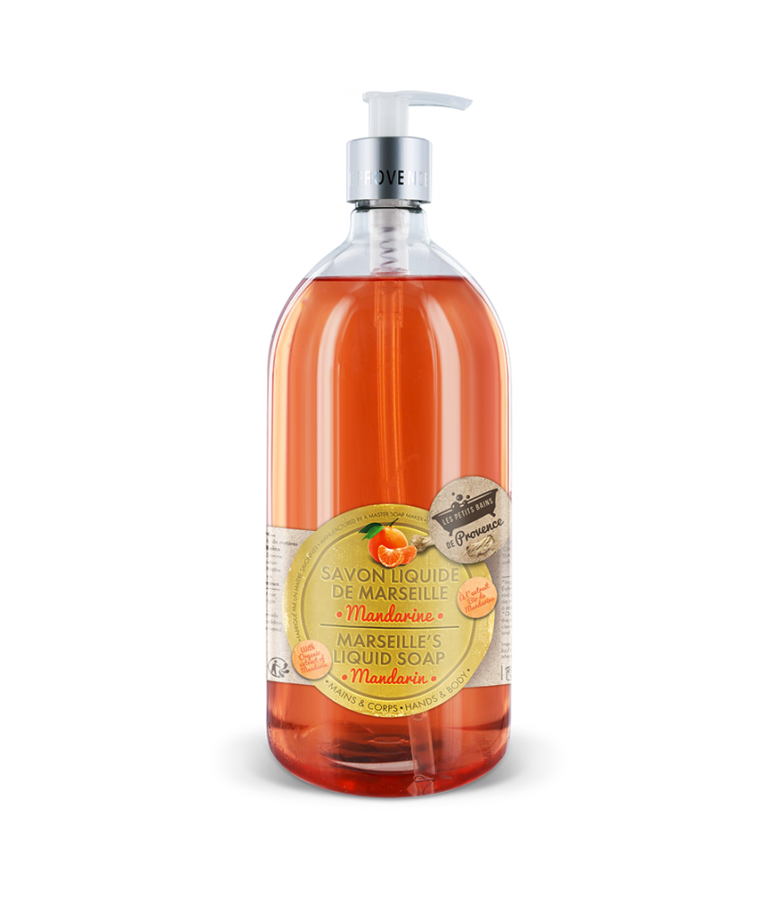 Savon liquide Mandarine 1L Les Petits Bains de Provence Savon liquide Mandarine 1L Les Petits Bains de Provence