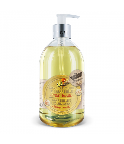 Savon liquide Miel Vanille 500 ml Les Petits Bains de Provence Savon liquide Miel Vanille 500 ml Les Petits Bains de Provence