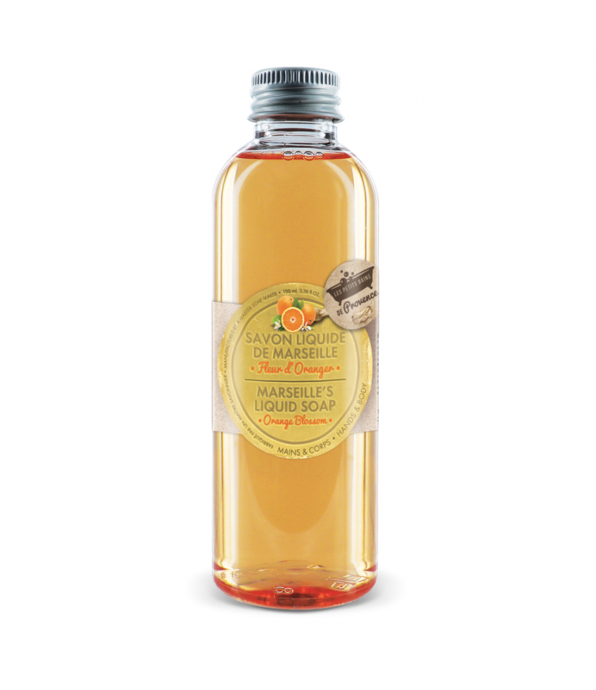 Savon liquide Fleur d'Oranger 100ml Les Petits Bains de Provence Savon liquide Fleur d'Oranger 100ml Les Petits Bains de Provence