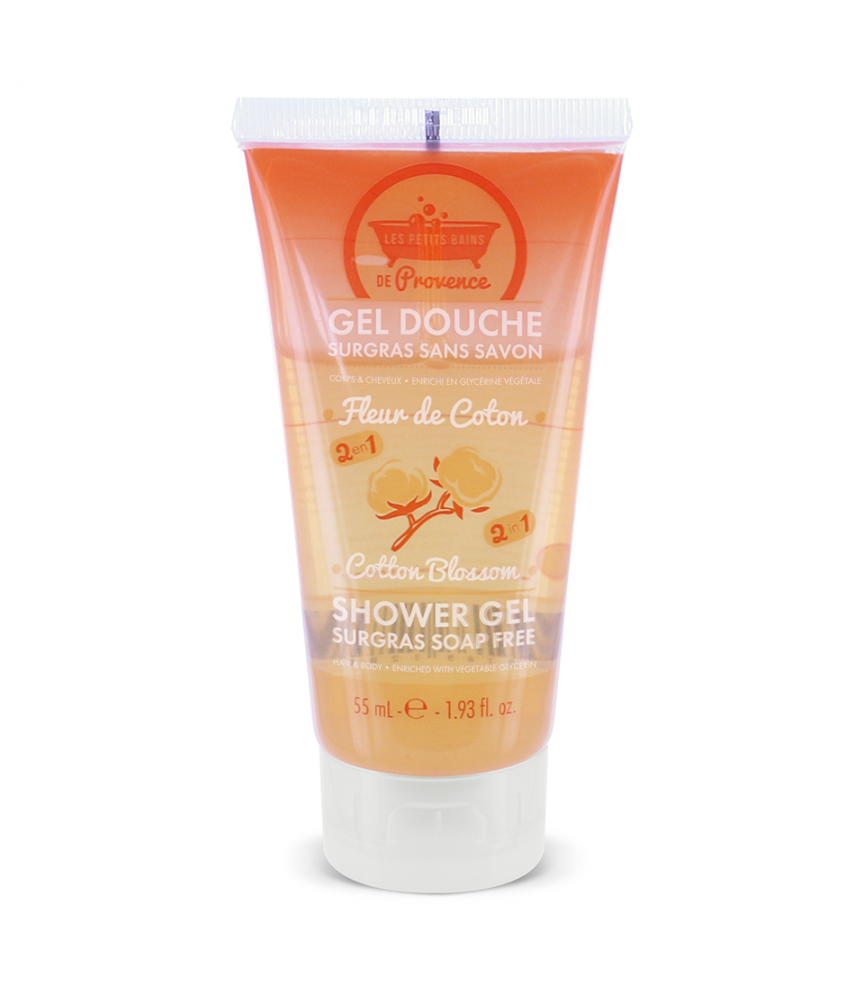 Gel douche Fleur de Coton 55 ml Les Petits Bains de Provence