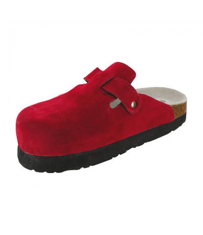 Sabot Daim Silhouette Confort Rouge