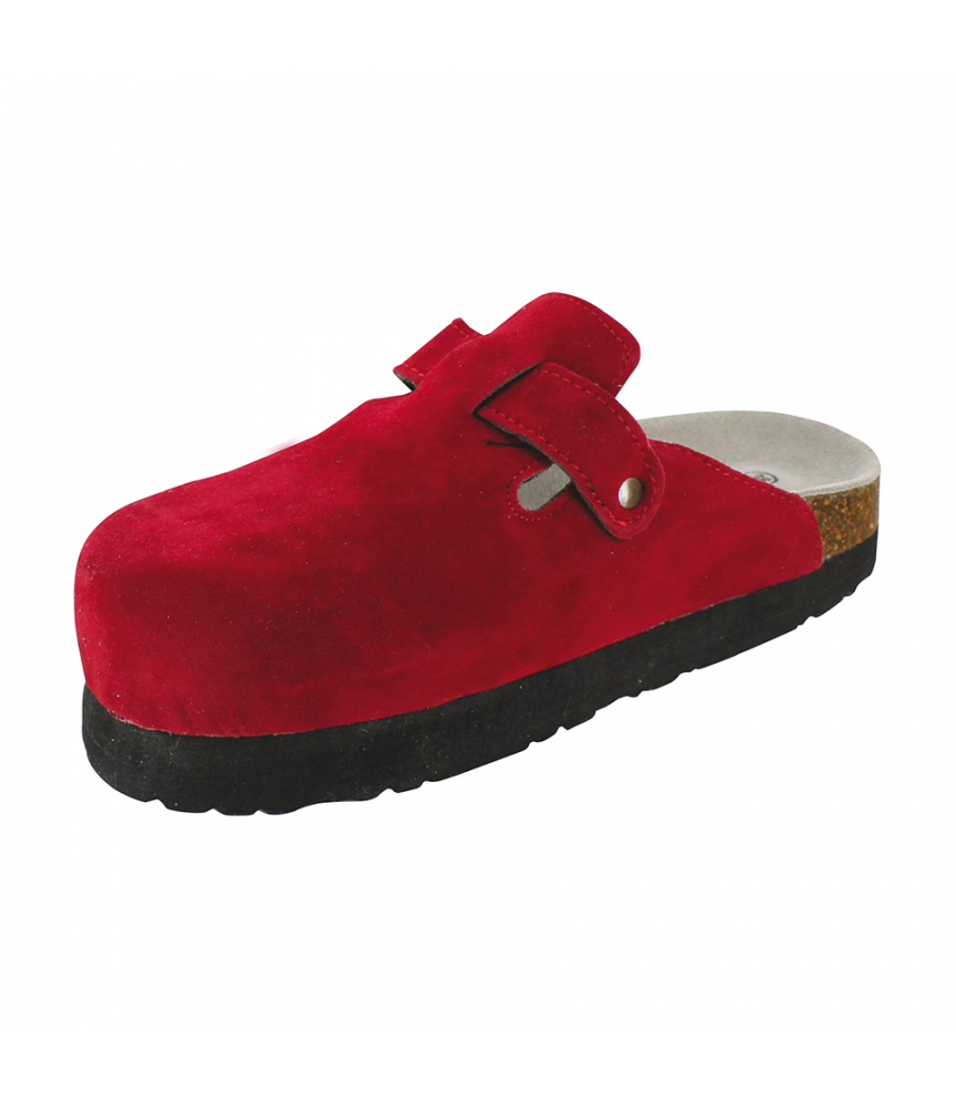 Sabot Daim Silhouette Confort Rouge