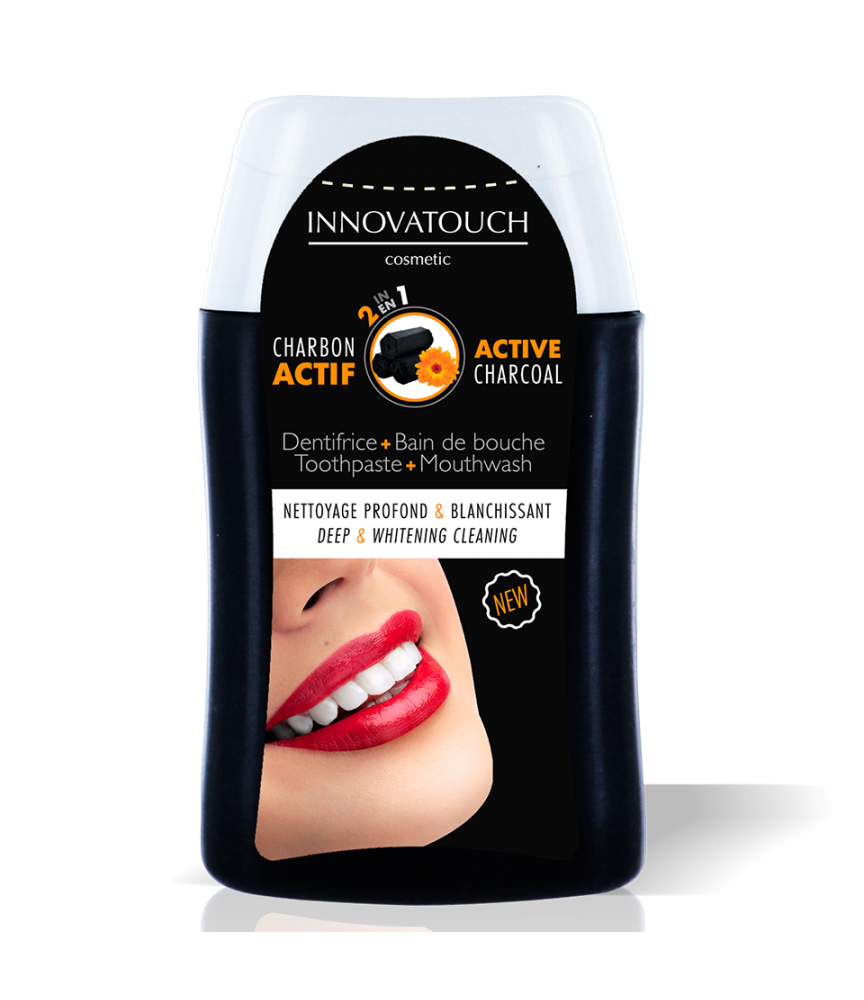 Dentifrice Bain de bouche 2 en 1 au Charbon 100ml Innovatouch Cosmetic