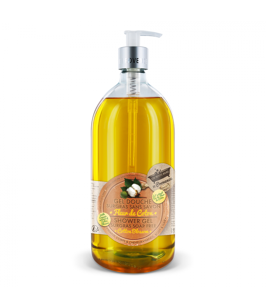 Gel douche 1L Fleur de coton Les Petits Bains de Provence