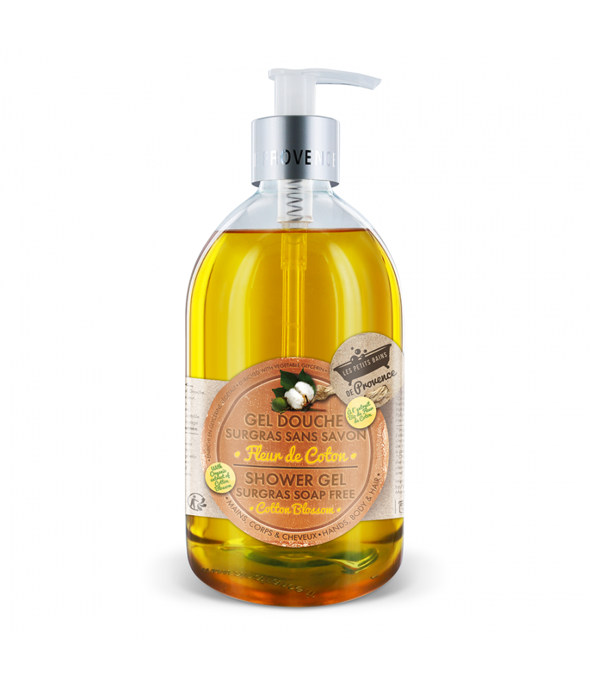 Gel douche 500 ml Fleur de Coton Les Petits Bains de Provence Gel douche 500 ml Fleur de Coton Les Petits Bains de Provence