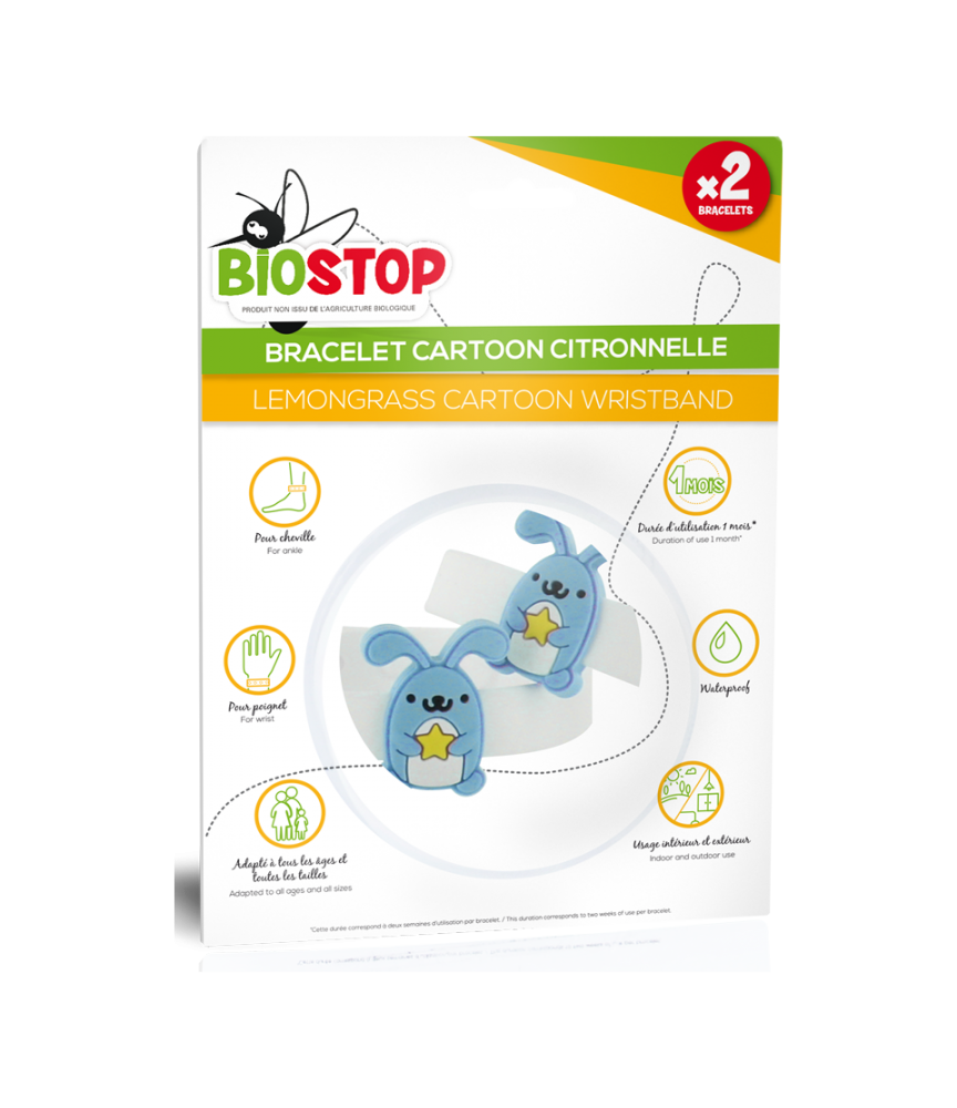 Bracelets cartoon citronnelle Lapin Biostop