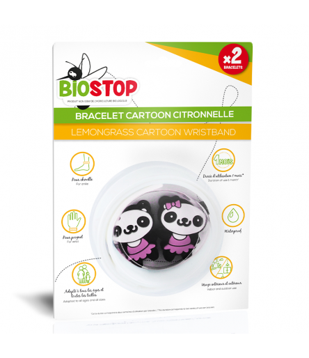 Bracelets cartoon citronnelle Panda Biostop