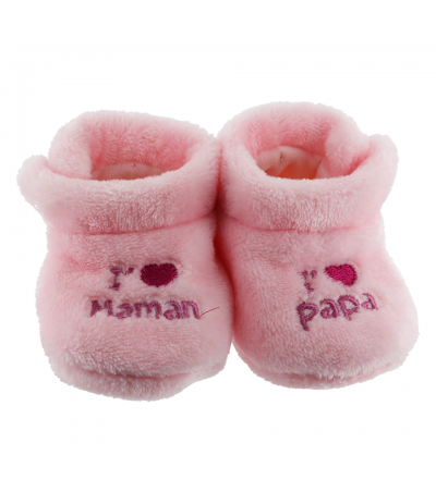 Chaussons d'intérieur 6-12mois Papa Maman Rose BabyOops