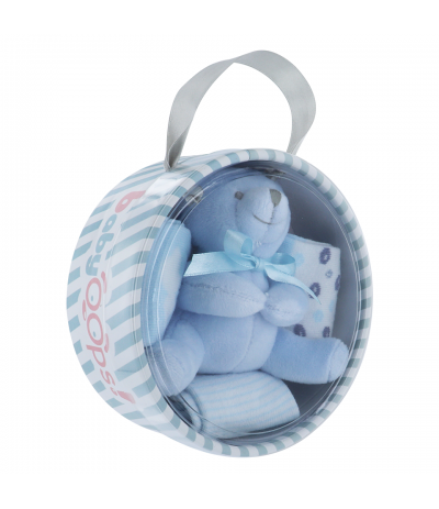 Kit Hochet pour bébé Eléphant bleu BabyOops