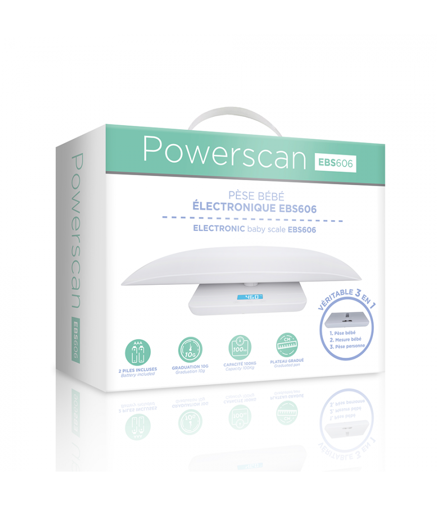 Pèse Bébé Electronique 3 en 1 EBS606 Powerscan