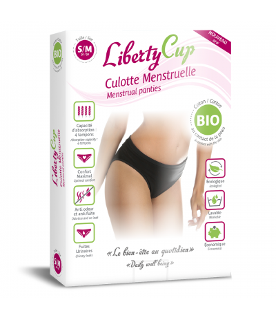 Culotte Menstruelle réutilisable Noir Taille S/M Liberty Cup