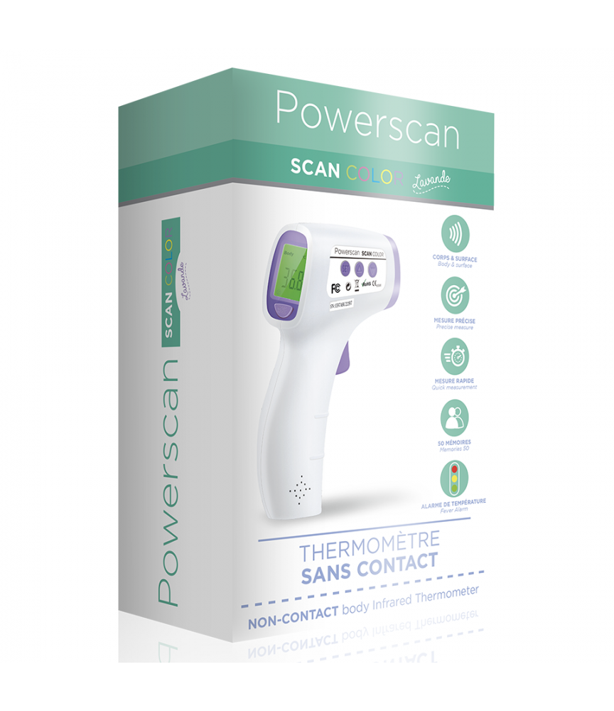 Thermomètre sans contact ScanColor Lavande Powerscan