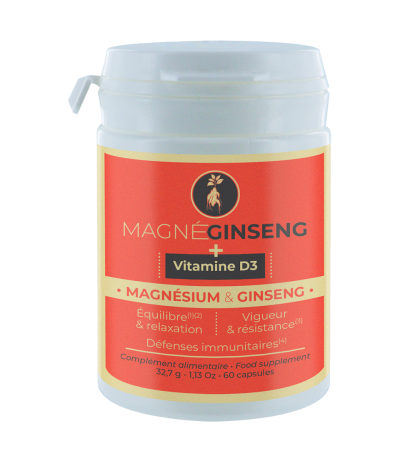 MAGNEGINSENG + Vitamine D3 60 capsules