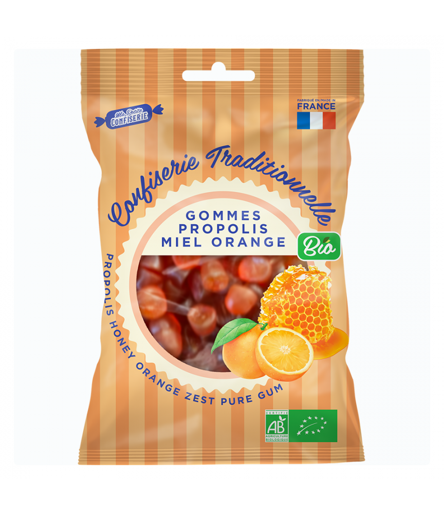 Gommes Propolis Miel Orange BIO 90 g - 202023 - Ma petite confiserie