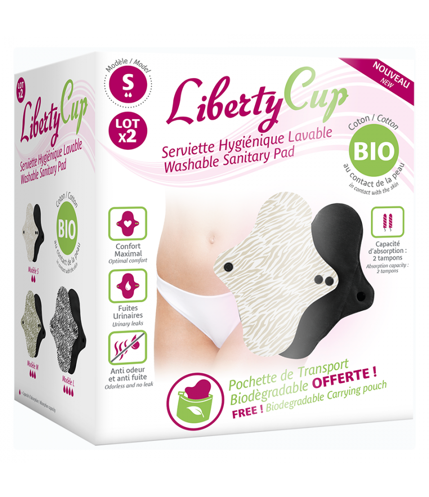 Serviette hygienique lavable S Lot de 2 Liberty Cup