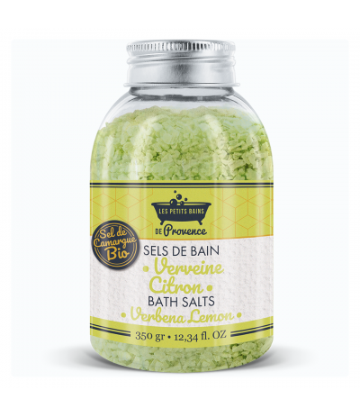 Sel de bain Verveine Citron 350 G - Les Petits Bains de Provence - Sel de Camargue