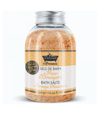 Sel de bain Fleur d'Oranger 350 G - Les Petits Bains de Provence - Sel de bain de Camargue Sel de bain Fleur d'Oranger 350 G - Les Petits Bains de Provence - Sel de bain de Camargue