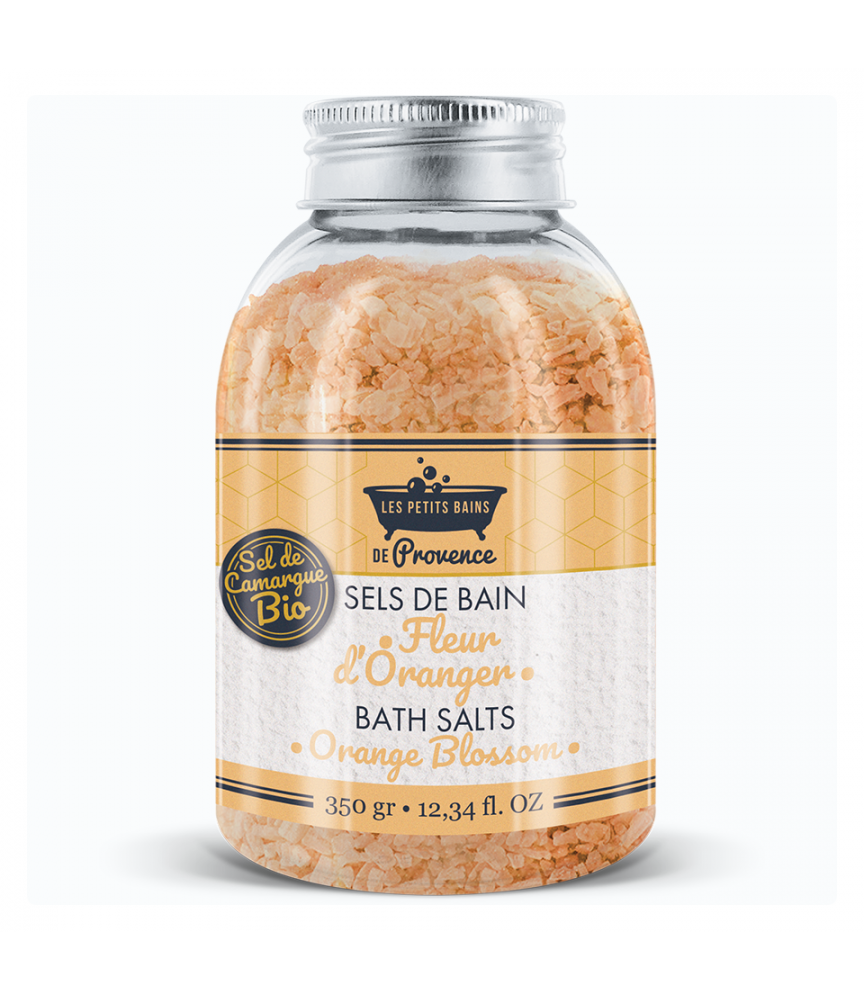 Sel de bain Fleur d'Oranger 350 G - Les Petits Bains de Provence - Sel de bain de Camargue Sel de bain Fleur d'Oranger 350 G - Les Petits Bains de Provence - Sel de bain de Camargue