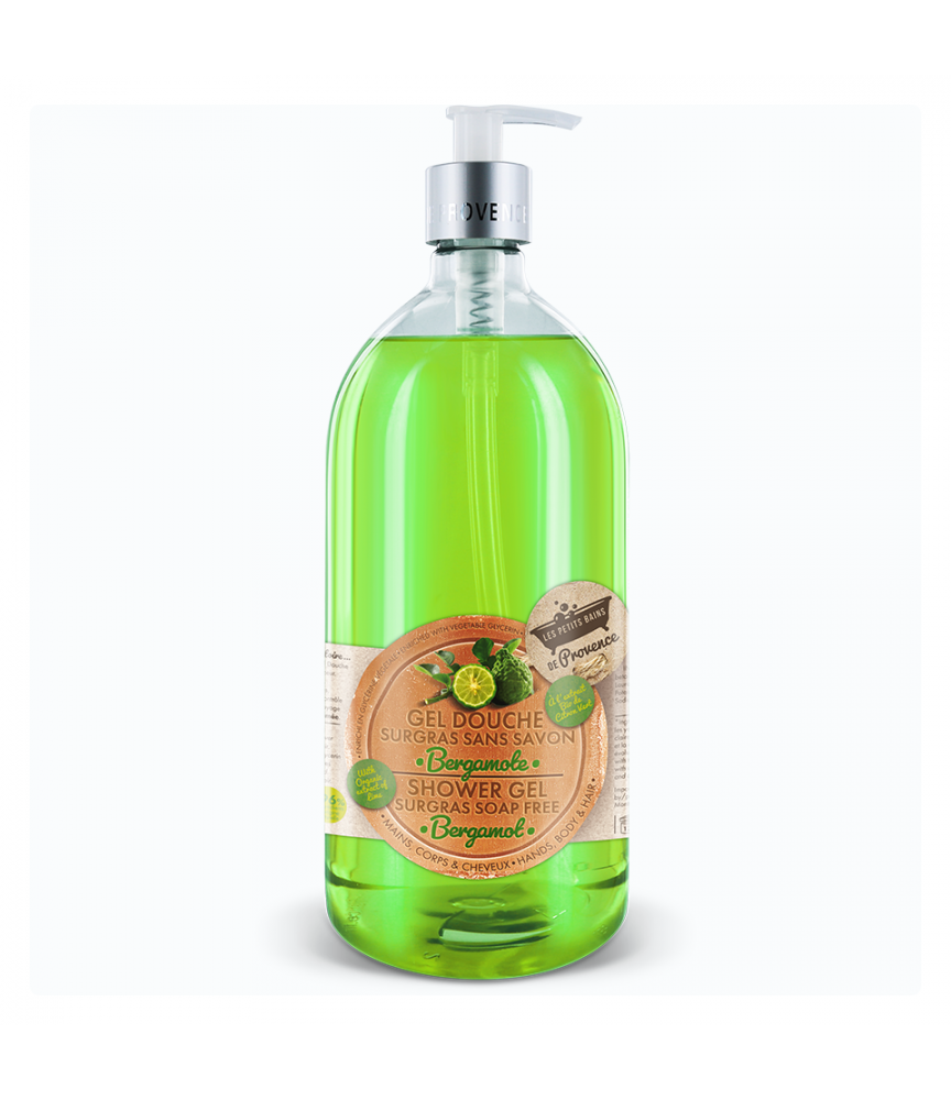 Gel Douche Bergamote 1000 ml - Les Petits Bains de Provence - Gel douche vendus en pharmacie et parapharmacie