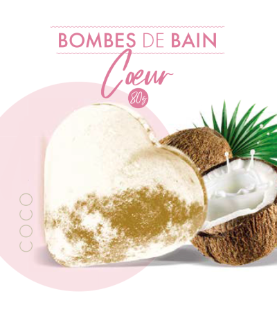 Bombe de Bain Cœur Coco 80g - Les Petits Bain de Provence