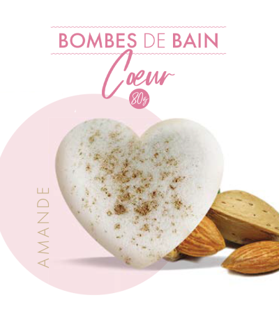 Bombe de Bain Cœur Amande 80g - Les Petits Bain de Provence