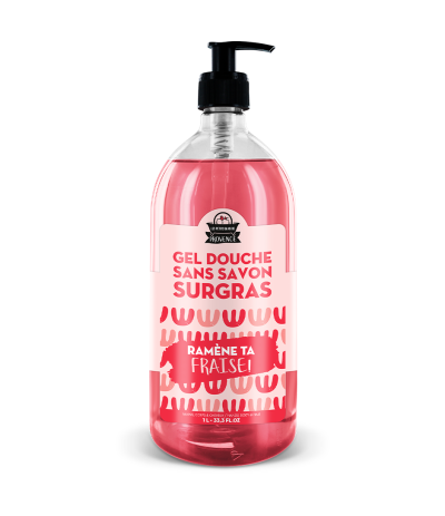 Gel douche 1L ramène ta FRAISE - série limité - Les Petits Bains de Provence