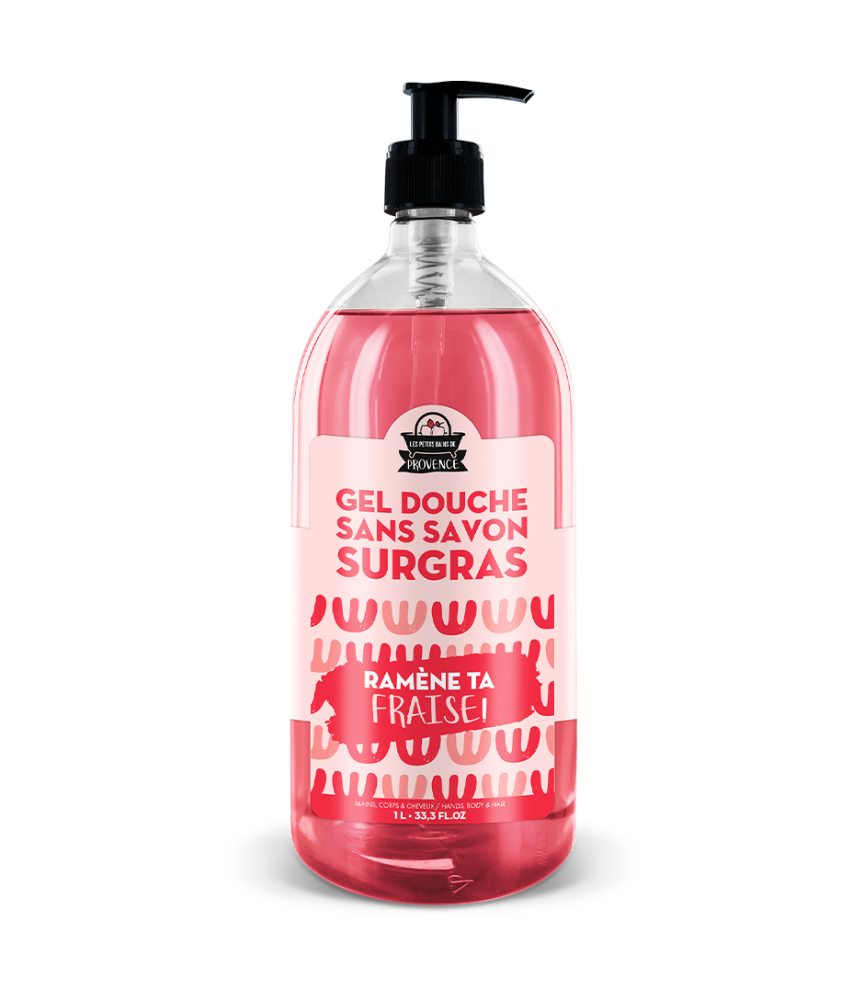 Gel douche 1L ramène ta FRAISE - série limité - Les Petits Bains de Provence