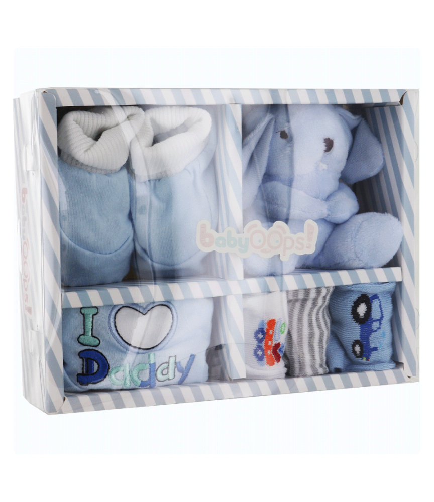 Kit Hochet pour bébé Eléphant bleu BabyOops