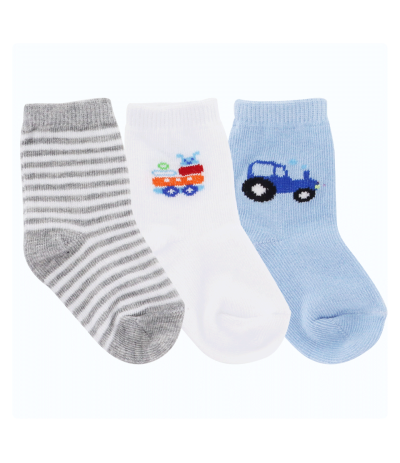 3 paires de chaussettes Kit Lapin 0-6 mois Bleu BabyOops