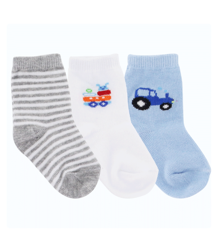 3 paires de chaussettes Kit Lapin 0-6 mois Bleu BabyOops