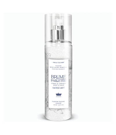 Brume Pailletée Musc Blanc 250ml - Perle Nacrée - Les Petits Bains de Provence