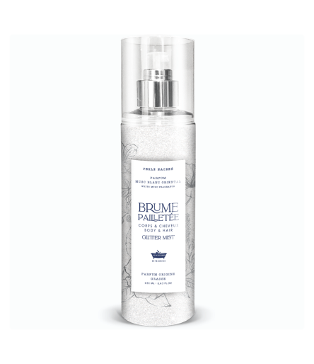 Brume Pailletée Musc Blanc 250ml - Perle Nacrée - Les Petits Bains de Provence