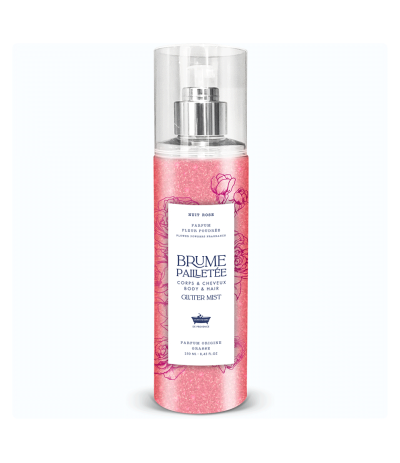 Brume Pailletée Fleur Poudrée 250ml - Nuit Rose - Les Petits Bains de Provence