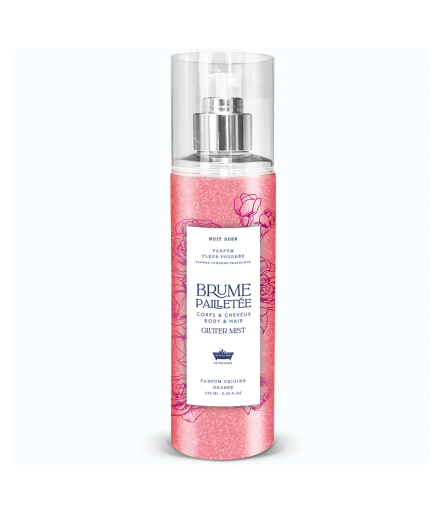 Brume Pailletée Fleur Poudrée 250ml - Nuit Rose - Les Petits Bains de Provence