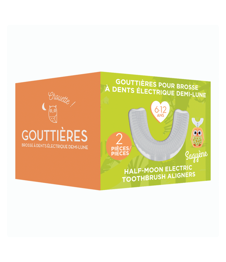 Recharge gouttières Brosse à Dents Chouette Demi-Lune 6-12 ans - Sagyène