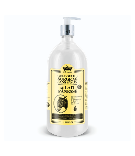 Gel douche 1L au Lait d'Anesse BIO Les Petits Bains de Provence - Gel douche pharmacie