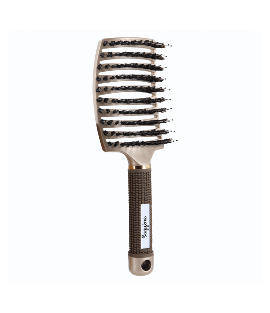 Brosse à cheveux démêlante Sagyène Duo Wonderful en couleur gold avec design ergonomique et picots noirs