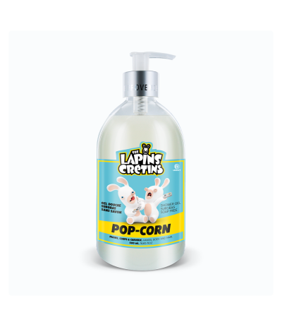 Gel douche 500ml - Pop Corn - Lapins Crétins