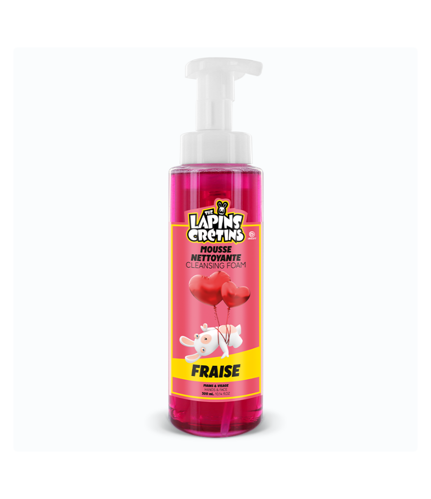 Mousse nettoyante 300 ml - Fraise - Lapins Crétins