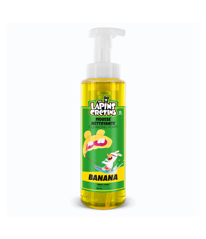 Mousse nettoyante 300 ml - Banane - Lapins Crétins