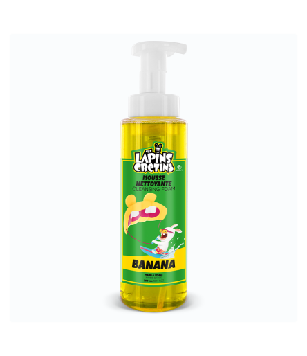 Mousse nettoyante 300 ml - Banane - Lapins Crétins