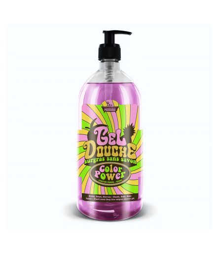 Gel douche 1L Color Power - Pomme & Pêche - Les Petits Bains de Provence