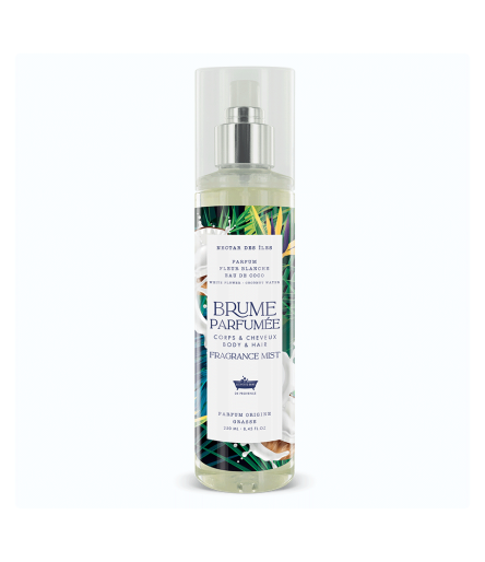 Brume Parfumée Fleurs Blanches Eau de Coco 250ml - Les Petits Bains de Provence - Nectar des îles