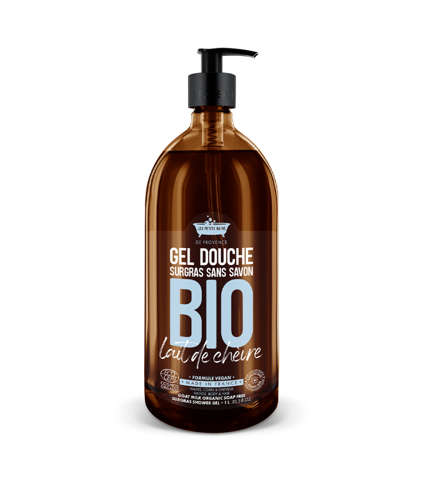 Gel Douche BIO au Lait de Chèvre 1L - Les Petits Bains de Provence