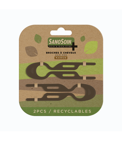 Lot de 2 Broches à Cheveux Sanosoin - Recyclables - Marron
