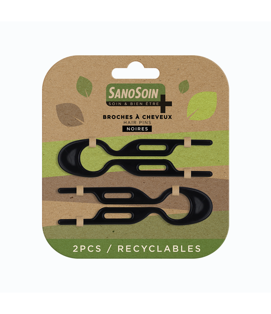 Lot de 2 Broches à Cheveux Sanosoin - Recyclables - Noires Lot de 2 Broches à Cheveux Sanosoin - Recyclables - Noires