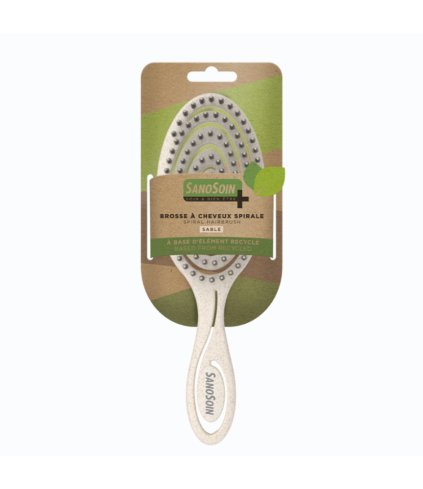 Brosse à Cheveux Spirale Bio-Sourcée Sanosoin - Coloris Sable Brosse à Cheveux Spirale Bio-Sourcée Sanosoin - Coloris Sable