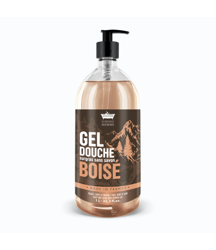 Gel Douche Homme 1L Boisé - Les Petits Bains de Provence